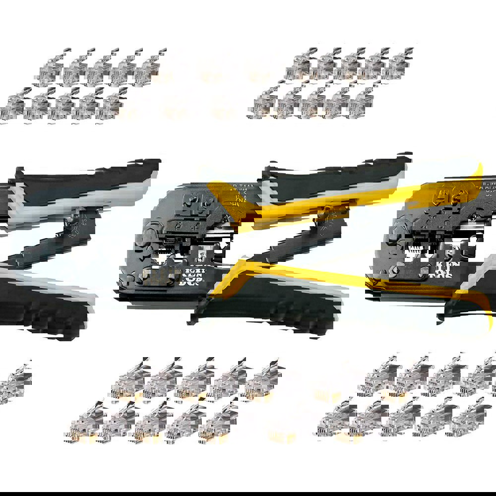 Cable Tools & Kits; Tool Type: Cable Installation Kit ; Number Of Pieces: 21 ; Includes: VDV226-011 Ratcheting Modular Crimper/Stripper; VDV826-628 (10) Telephone Plugs - RJ11 - 6P6C, (10) Modular Data Plugs - RJ45 - CAT5e ; UNSPSC Code: 43222814